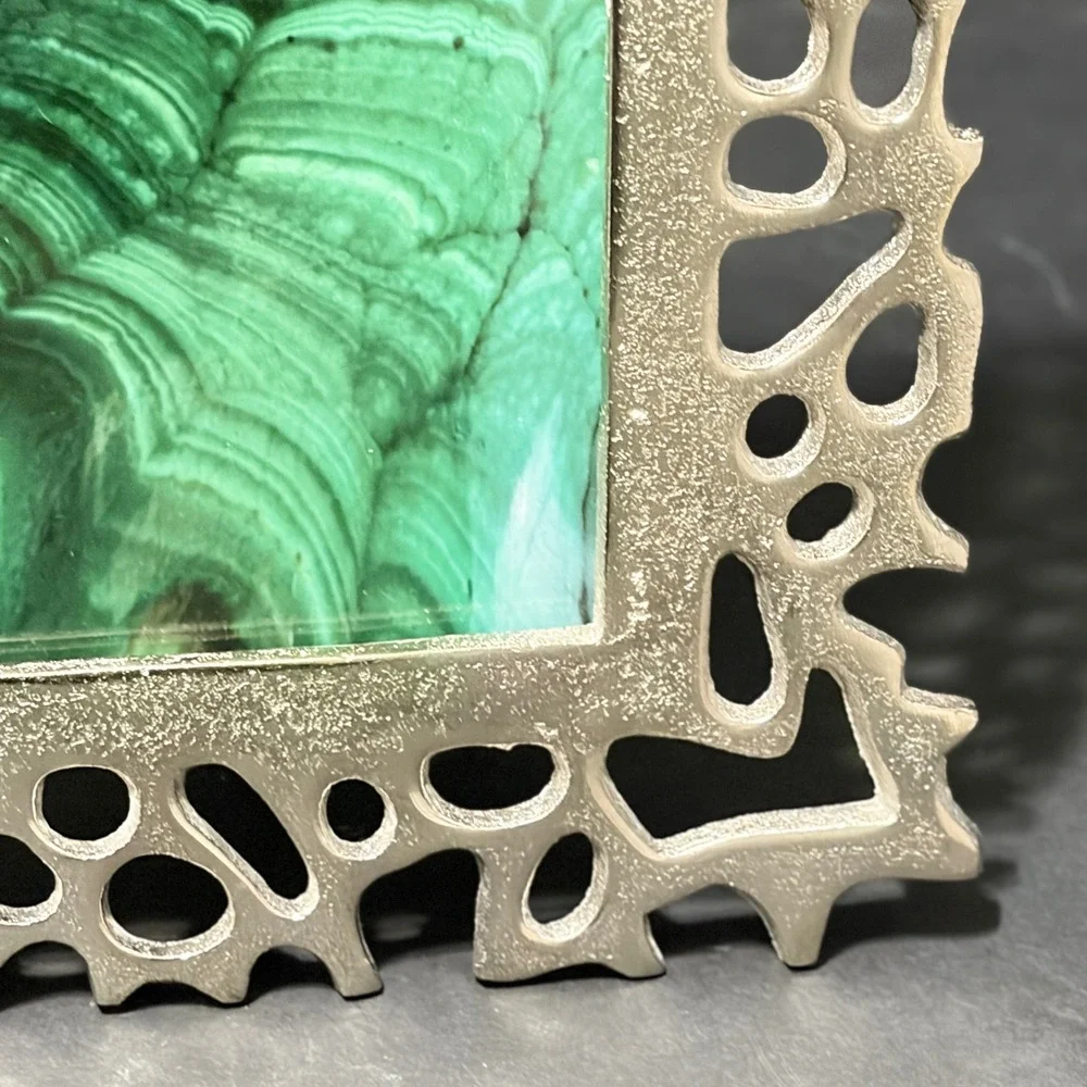 Artisan Collection Silver Openwork Coral Photo Frame 5x7 Handcrafted India